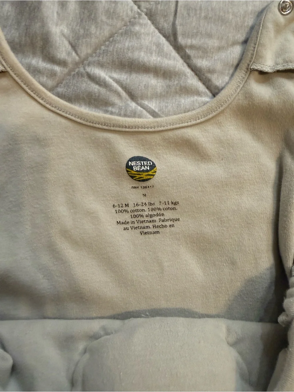 Nested Bean Cream Sleep Sack with Chick Applique